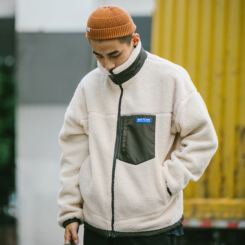Thickened plus cashmere lamb coat