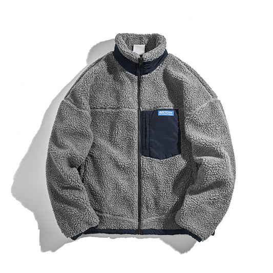 Thickened plus cashmere lamb coat