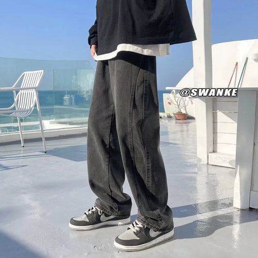 Loose Straight Mop Wide Leg
